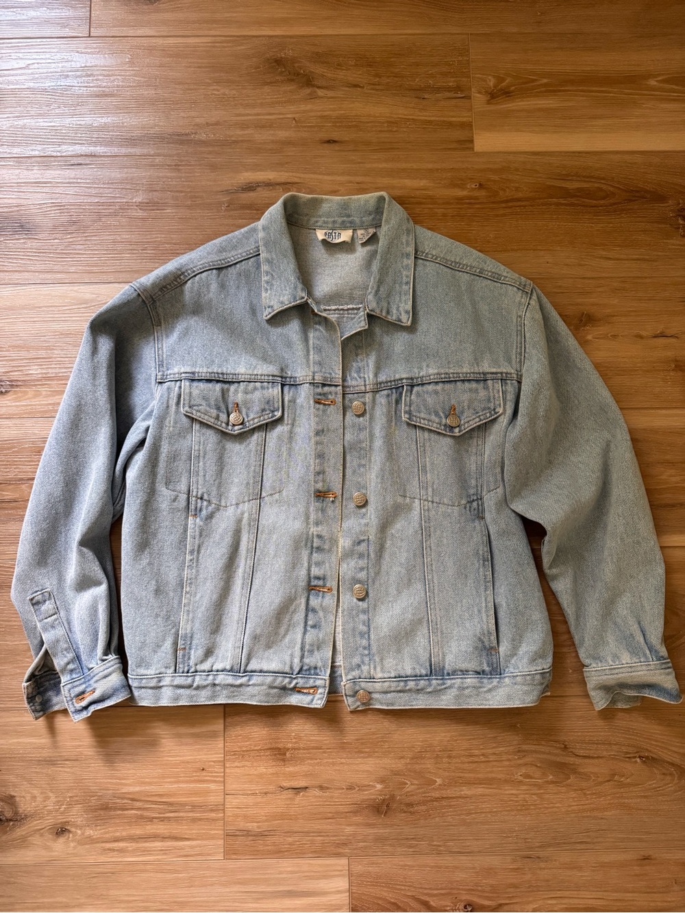 Vintage Grunge Trucker Denim Jacket | Size M | Light Blue Denim Jacket